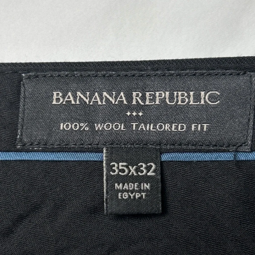 Banana Republic Mens Tailored Fit 100% Wool Dress Pants Size 35x32 Black Office